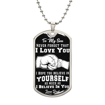 Believe In Yourself - Dog Tag Necklace ShineOn Fulfillment