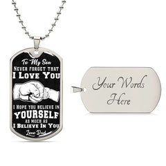 Believe In Yourself - Dog Tag Necklace ShineOn Fulfillment