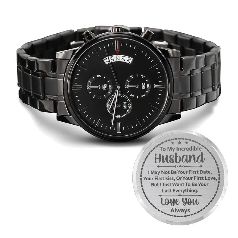 To My Husband Your Last Everything (Charcoal Black) – Men's Watch ShineOn Fulfillment
