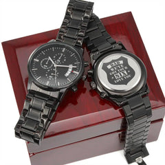 Engraved Watch We've Got Your Six (Charcoal Black) – Men's Watch ShineOn Fulfillment