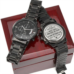 To My Soulmate Turn Back the Clock (Charcoal Black) – Men's Watch ShineOn Fulfillment