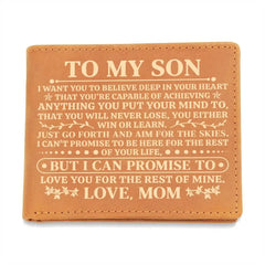 To My Son Promise (Yellow) – Leather Wallet ShineOn Fulfillment