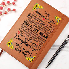 To My Daughter Proud – Leather Journal ShineOn Fulfillment