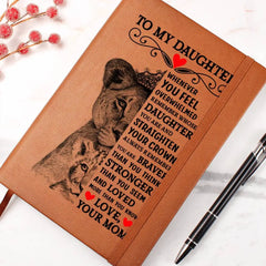 To My Daughter Lion Crown – Leather Journal ShineOn Fulfillment