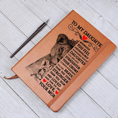 To My Daughter Lion Crown – Leather Journal ShineOn Fulfillment