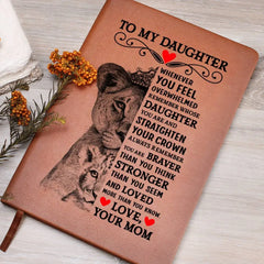 To My Daughter Lion Crown – Leather Journal ShineOn Fulfillment