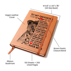 To My Daughter Lion Crown – Leather Journal ShineOn Fulfillment