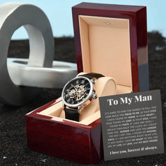 To My Man Life, Love, Best Friend – Luxury Openwork Watch ShineOn Fulfillment
