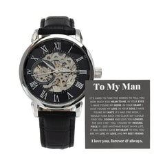 To My Man Life, Love, Best Friend – Luxury Openwork Watch ShineOn Fulfillment