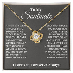 To My Soulmate - Love Knot Necklace ShineOn Fulfillment