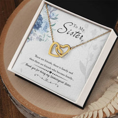 To My Sister - Interlocking Hearts Necklace ShineOn Fulfillment