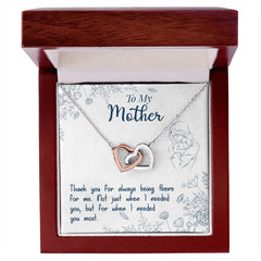 Thank You For Always Being There - Interlocking Hearts Necklace ShineOn Fulfillment