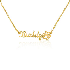 Classic Paw Print Name Necklace ShineOn Fulfillment