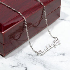 Classic Paw Print Name Necklace ShineOn Fulfillment