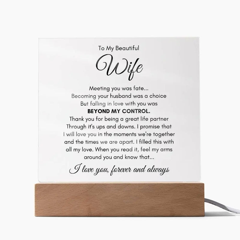 To My Wife Fate – Acrylic Square ShineOn Fulfillment