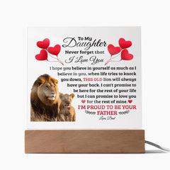 To My Daughter Old Lion – Acrylic Square ShineOn Fulfillment