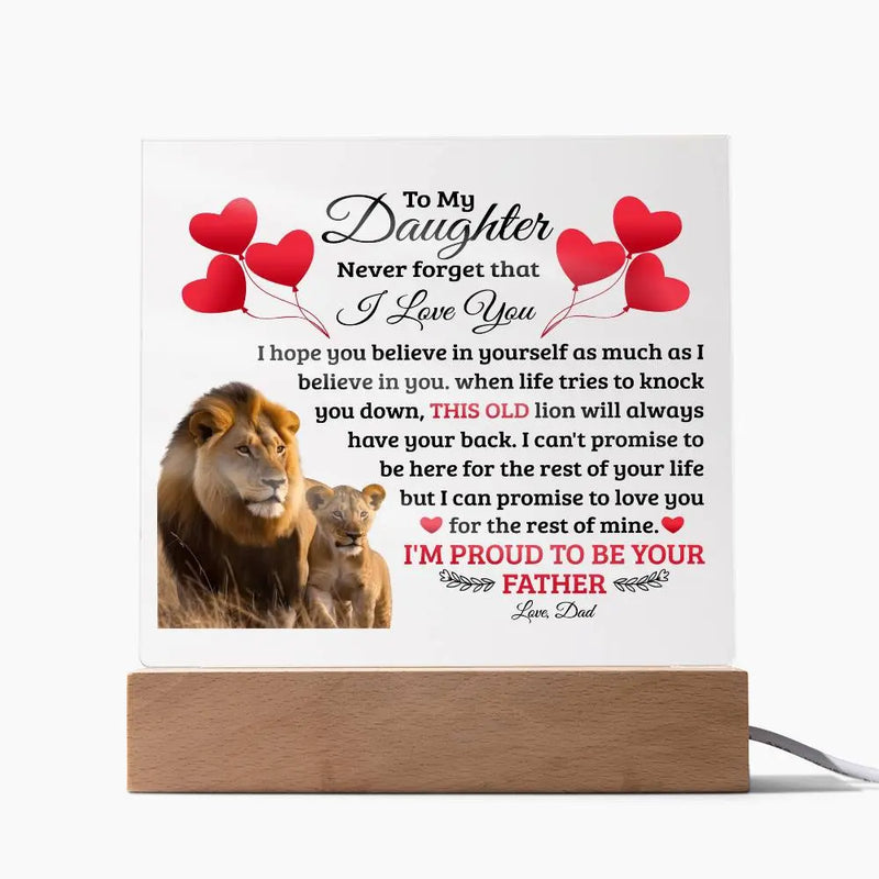 To My Daughter Old Lion – Acrylic Square ShineOn Fulfillment