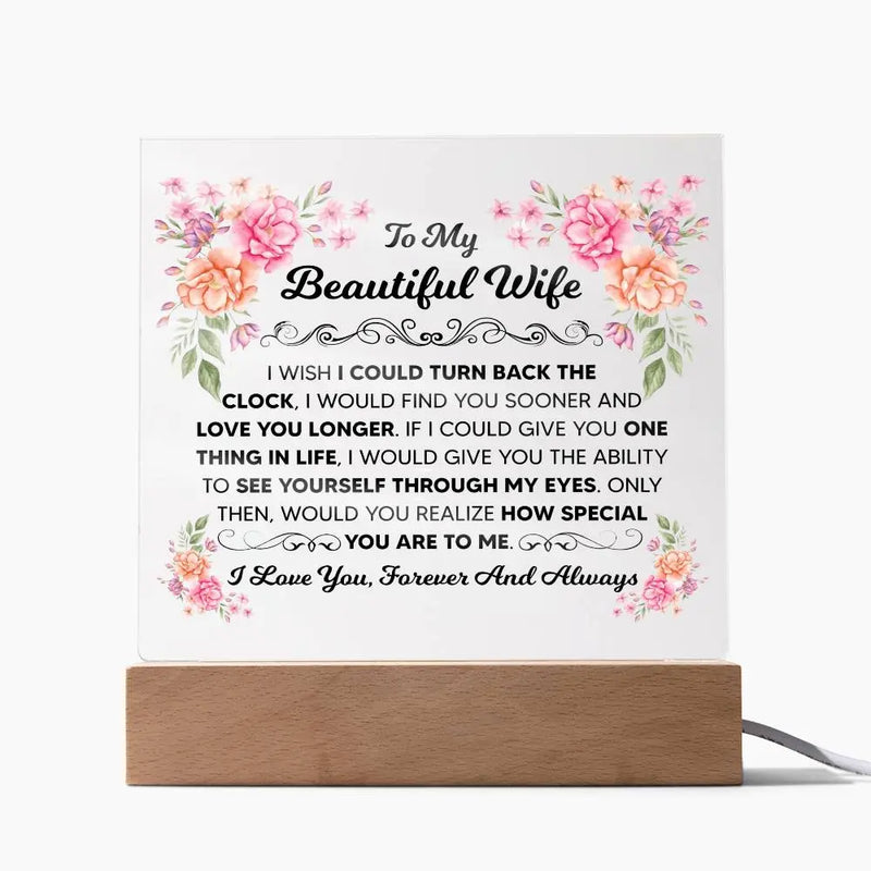 To My Beautiful Wife – Acrylic Square ShineOn Fulfillment