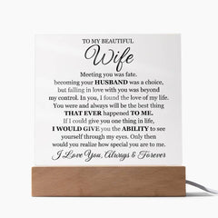 To My Beautiful Wife (Printed) – Acrylic Square ShineOn Fulfillment