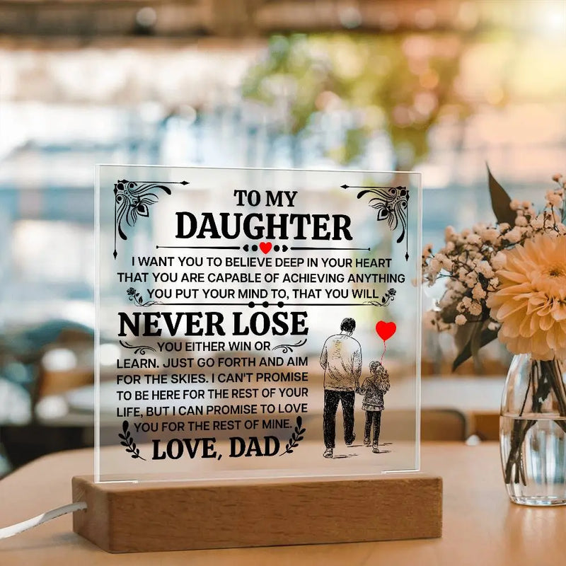 To My Daughter Promise – Acrylic Square ShineOn Fulfillment