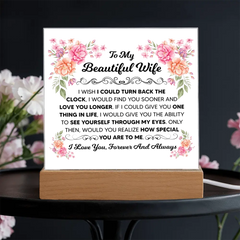 To My Beautiful Wife – Acrylic Square ShineOn Fulfillment