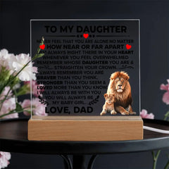 To My Daughter Braver – Acrylic Square ShineOn Fulfillment