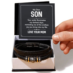 Your Smile - Mens Leather Bracelet ShineOn Fulfillment