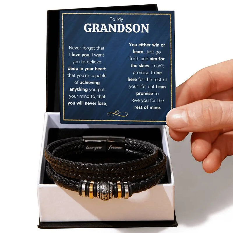 Never Forget Love You Forever (To My Grandson) – Bracelet ShineOn Fulfillment