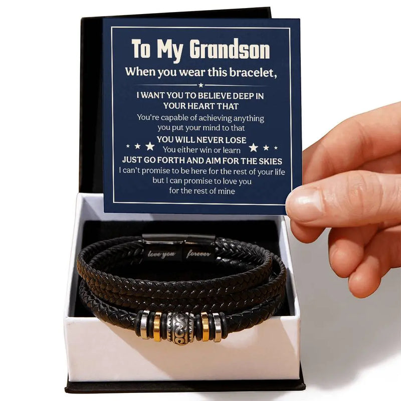 Love You Forever Will Never Lose (To My Grandson) – Bracelet ShineOn Fulfillment