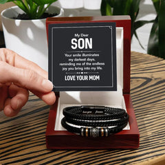 Your Smile - Mens Leather Bracelet ShineOn Fulfillment