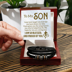 To My Son - Mens Leather Bracelet ShineOn Fulfillment