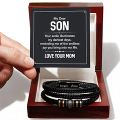 Your Smile - Mens Leather Bracelet ShineOn Fulfillment