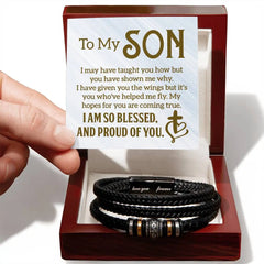 To My Son - Mens Leather Bracelet ShineOn Fulfillment
