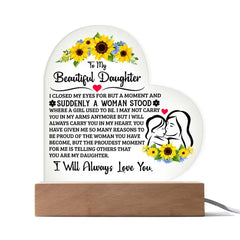 To My Daughter Proud – Acrylic Heart Plaque ShineOn Fulfillment