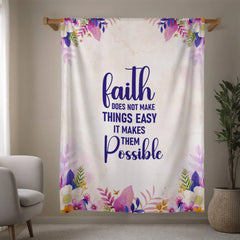 Faith Does Not Make Things Easy – Mink Touch Fleece Blanket ShineOn Fulfillment