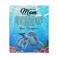 To Mom I Know It's Not Easy – Jersey Fleece Blanket ShineOn Fulfillment