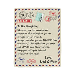 To My Daughter Loved (From Dad & Mom) – Sherpa Fleece Blanket ShineOn Fulfillment