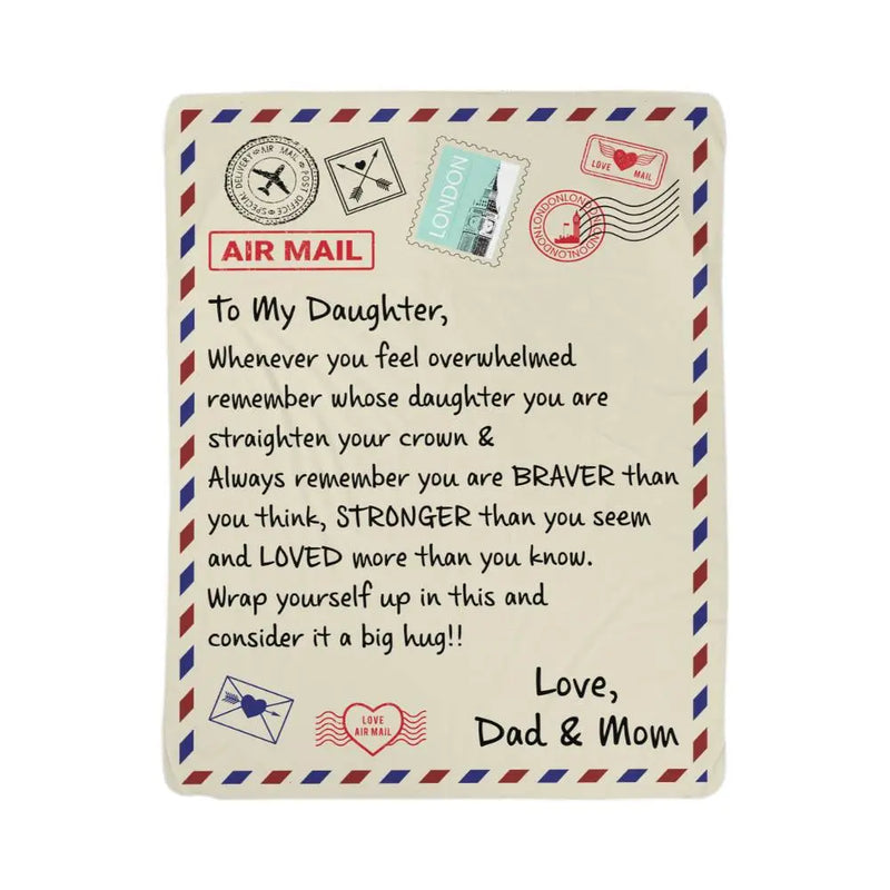 To My Daughter Loved (From Dad & Mom) – Sherpa Fleece Blanket ShineOn Fulfillment