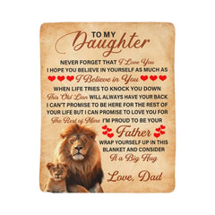 To My Daughter This Old Lion – Sherpa Fleece Blanket ShineOn Fulfillment