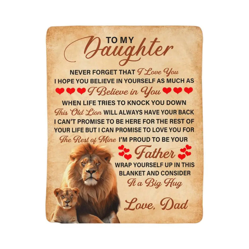 To My Daughter This Old Lion – Sherpa Fleece Blanket ShineOn Fulfillment