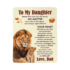 To My Daughter Never Feel Alone – Sherpa Fleece Blanket ShineOn Fulfillment