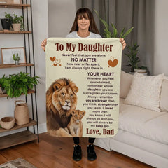 To My Daughter Never Feel Alone – Sherpa Fleece Blanket ShineOn Fulfillment
