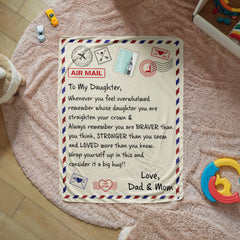 To My Daughter Loved (From Dad & Mom) – Sherpa Fleece Blanket ShineOn Fulfillment