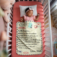 To My Daughter Braver (From Dad) – Sherpa Fleece Blanket ShineOn Fulfillment