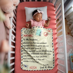 To My Daughter Loved (From Dad & Mom) – Sherpa Fleece Blanket ShineOn Fulfillment