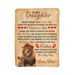 To My Daughter This Old Lion – Sherpa Fleece Blanket ShineOn Fulfillment