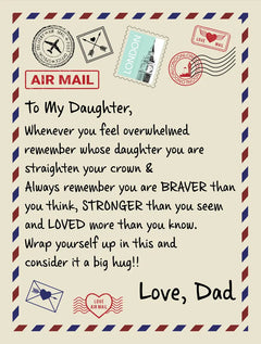 To My Daughter Braver (From Dad) – Sherpa Fleece Blanket ShineOn Fulfillment