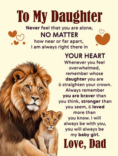 To My Daughter Never Feel Alone – Sherpa Fleece Blanket ShineOn Fulfillment