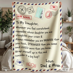 To My Daughter Loved (From Dad & Mom) – Sherpa Fleece Blanket ShineOn Fulfillment
