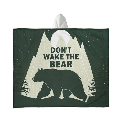 Don't Wake the Bear – Hooded Sherpa Fleece Blanket ShineOn Fulfillment